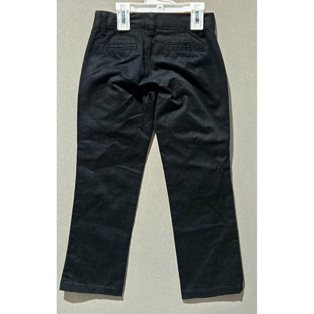 Cat & Jack Adjustable Waist Solid Black Chino Casual Pants --  Girls' Size 5 - Picture 3 of 7